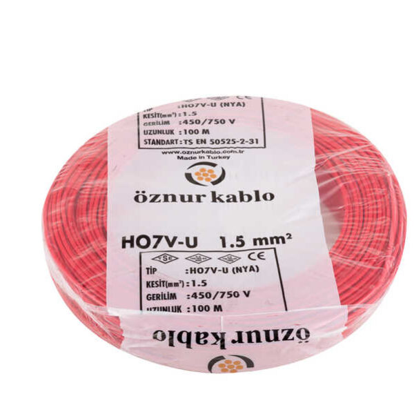 Öznur H07V-K (NYA) 1,5 mm 450/750 V Eca Kangal